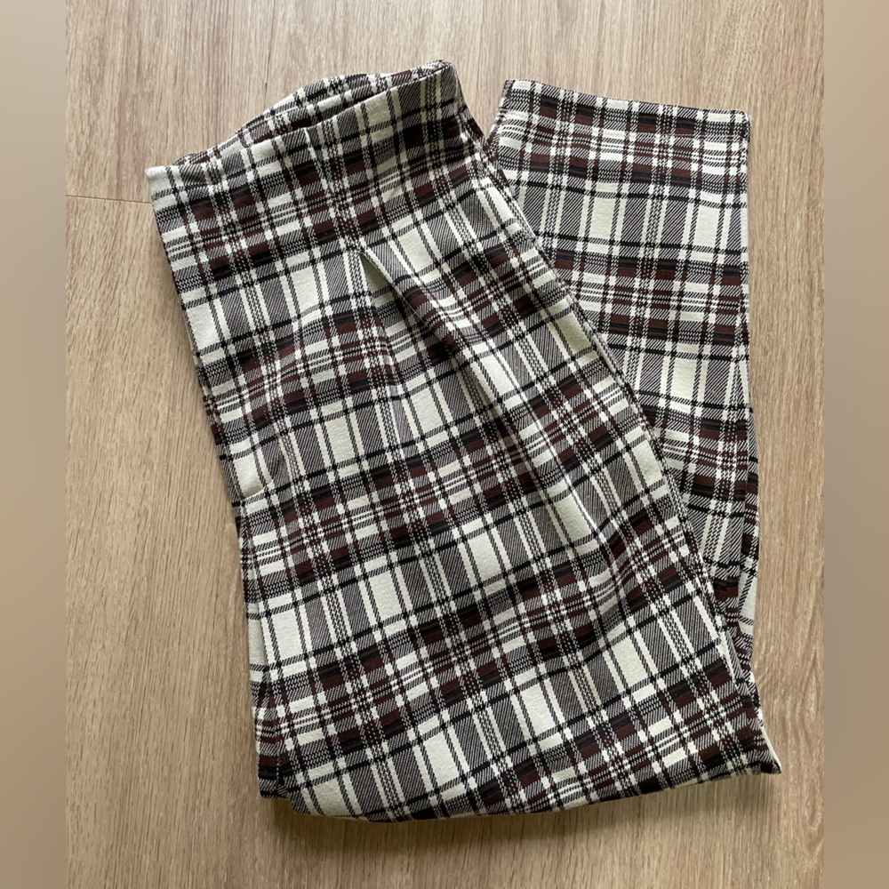 Free People plaid pants — size Large
